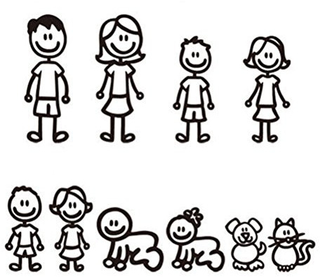 VORCOOL Familien Autoaufkleber Mit Katzen Und Hunden Reflektierend Für Fenster Und Stoßstange Schwarz Lustige Familien Sticker Auto