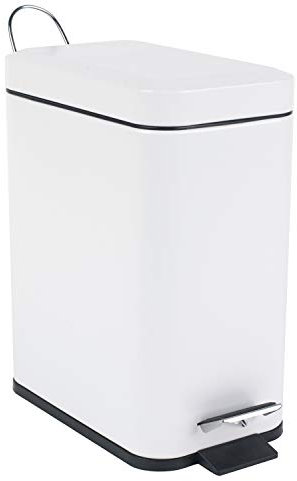Cestino per rifiuti Beldray® LA041173WHT rettangolare da 5 litri con pedale e coperchio a chiusura lenta, bianco