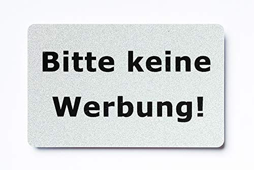2x Bitte keine Werbung magnetisch und selbstklebend Aufkleber Tür Schild Türschild Briefkasten Briefkastenschild Haus Praxis Büro Geschäft silber (7)
