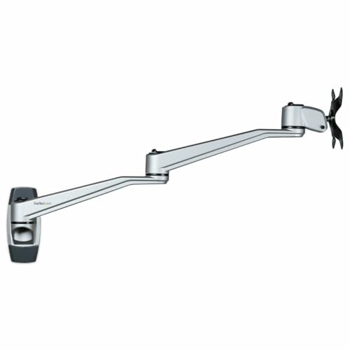 StarTech Wall Mount Monitor Arm up to 34in, 14kg/30.9lb, Articulating, VESA | 20 Long, Single Display up to 34(14kg/30.9lb), Ergonomic VESA Mount, Swivel/Tilt/Rotate, Adjustable Screen Mount