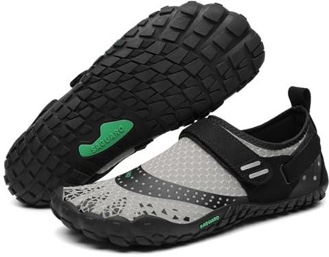 SAGUARO Barfotaskor herr dam utomhus sport träningsskor spårskor storlek 35–48, Mörkgrå, 45 EU