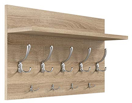 BDW Kleiderhaken für Wandhakenregal, Eingangsorganisator, Wandhalterung, Wandregal mit 9-Punkt-Haken für Eingang, Korridor, Schlafzimmer, Badezimmer, Wohnzimmer, || VIELE FARBE ||