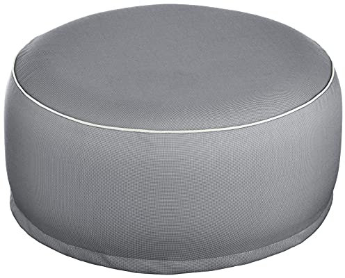 Brandsseller Outdoor Sitzhocker aufblasbar – Pouf Ø 55 x 25 cm – wasserabweisender Sitzsack für Garten, Terrasse, Wohnzimmer & Strand – wetterfest & leicht zu reinigen Dunkelgrau