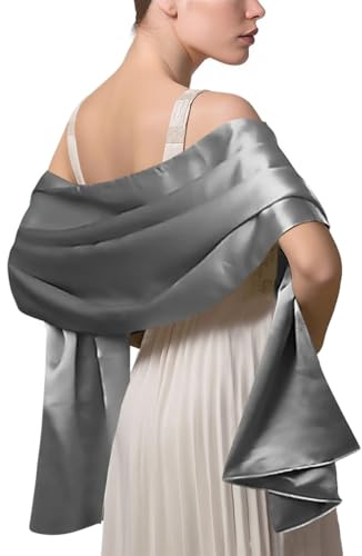 LumiSyne Damen Satin Chiffon Festlich Stola Schal Einfarbiger Leichter Schalverpackung Für Braut Brautjungfer Hochzeit Abendkleid Abschlussball