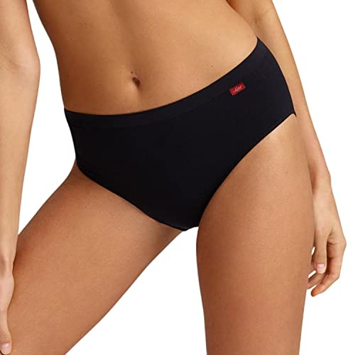 Intimitaly Set 6 Slip Donna Cotone Vita Alta Mutande Donna Cotone Midi Anallergiche Anatomiche L1700 (XXL, 6 Neri)