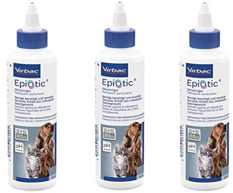 Virbac Epiotic Ohrreiniger für Tiere - Bundle - 3 x 125 ml