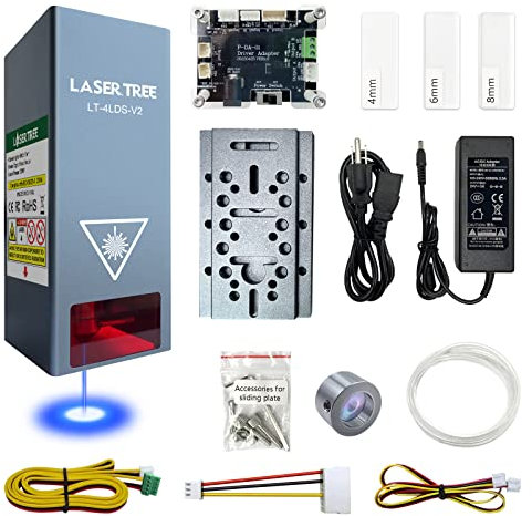 Kit module laser amélioré 20 W de puissance optique, tête laser LASER TREE 80 W avec Air Assist TTL, lumière bleue, quadruple faisceau compressé, module de découpe laser pour machine à graver laser
