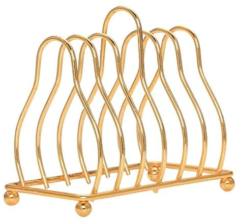 Toastständer für 6 Scheiben, Edelstahl, goldfarben | Brotkastenhalter, Ständer, Tisch-Servierer