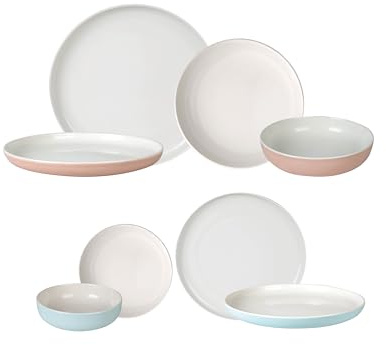 Kütahya Porselen Moderna Soft Servizio Piatti 8 Pezzi per 2 Persone – Porcellana Moderna con Design Elegante – Comprende Piatti Piani, Fondi, da Dessert e Ciotole – Lavabili in Lavastoviglie