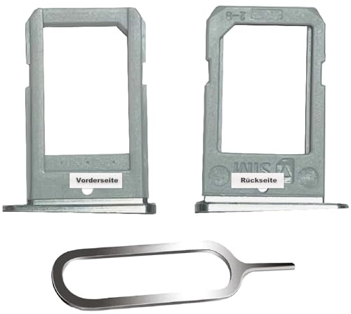 IS-TECK SIM-Kartenhalter Ersatz SIM-Tray Kompatibel mit Samsung Galaxy S6 Edge G925F inklusive SIM-Nadel SIM-Kartensteckplatz (White Pearl WEIß)