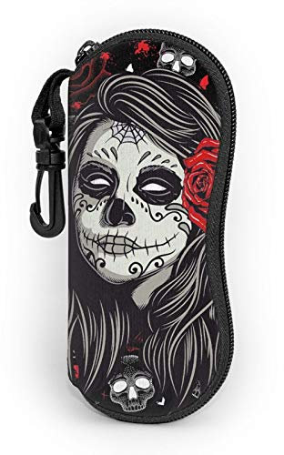 Wpamlrta Mermaid Scales Sonnenbrille Soft Case mit Karabiner für Frauen Galaxy Soft mit Gürtelclip Ultra Reißverschluss, Brillenetui mit Totenkopf-Motiv, One size