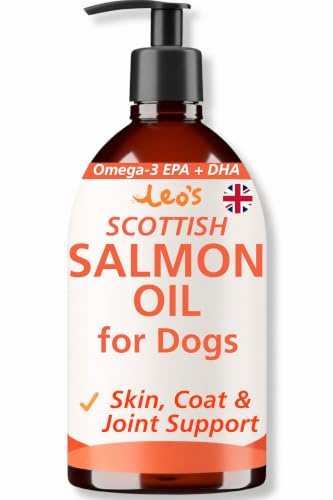 Leo's Salmon Oil for Dogs and Cats | Premium 100% Natural Food Topper Fish Oil for Dogs and Cats | Enhances Coat Shine, Joint & Brain Health, Itchy or Dry Skin, and Dandruff Hair Treatment 500ml