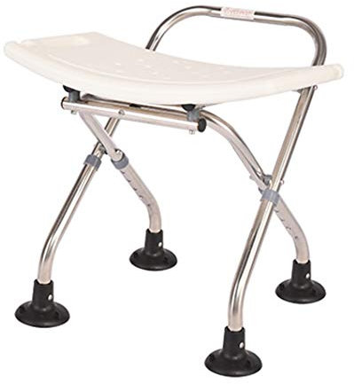Sgabello da doccia pieghevole con schienale - Sedia da doccia pieghevole per vasca da bagno, assistente portatile per il bagno per anziani, sedile per vasca da bagno per disabili, altezza regolabile