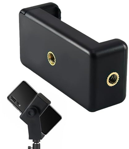 Supporto universale adattatore treppiede per iPhone Samsung Galaxy (massimo 11,5 cm) Supporto treppiede telefono cellulare Adattatore treppiede telefono cellulare Accessori Supporto clip smartphone