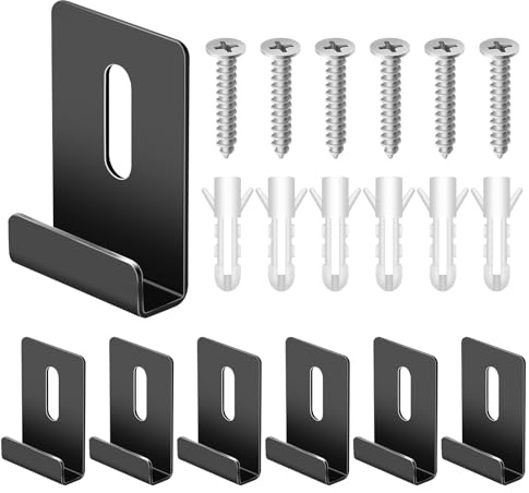 Glarks 18pcs 7.2mm Wide Channel Spiegel Hanger Clip Kit, 304 Edelstahl große schwere Retainer Clips mit Schrauben Spiegel Clips, Metall Spiegel Halter Clip