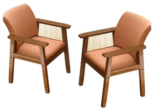 FLEPYHB Esszimmerstühle Esszimmerstühle Gepolsterte Esszimmerstühle mit Armlehnen, Mid-Century Modern Akzentstühle Retro Küchen-Seitenstühle für Wohnzimmer Armlehnstühle mit Holzrahmen