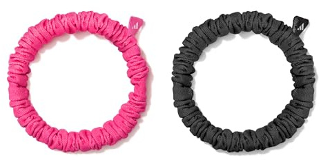 Adidas Hair Scrunchies (Thin) - Black & Lucid Pink