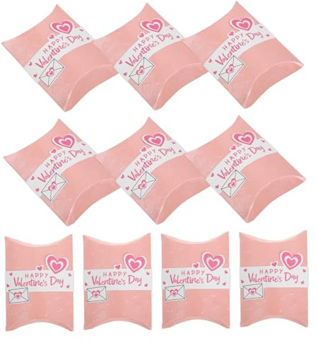 SECFOU 10stücke Kraftpapier Kissenboxen Für Valentinstag Süßigkeitenverpackung Gastgeschenke Für Hochzeiten Und Partys Robust Vielseitig Einsetzbar