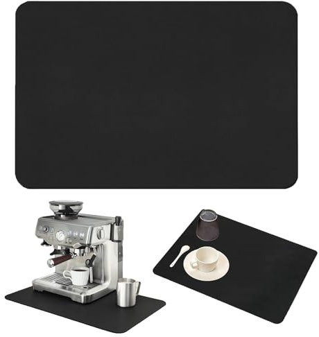 VIDSTW 60 X 50 Cm Alfombrilla Escurreplatos Alfombrilla Cafetera Almohadillas Escurreplatos Secado Rápido Bayeta Escurreplatos Antideslizante Escurreplatos Plegable para Cafetera Vajilla (Negro)