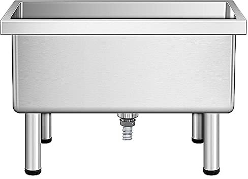 SaryEdge Évier de Service de Balai à Franges à Montage au Sol, évier de buanderie Domestique, bac Utilitaire avec Filtre pour Cuisine, Restaurant, Entreprise(80 cm (31,5 Pouces)