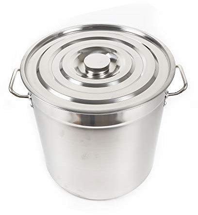 Olla grande de acero inoxidable, 35 L, con tapa, para hogares y restaurantes