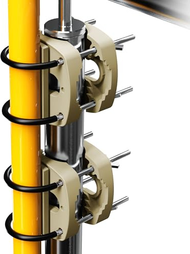 Menz Sonnenschirmhalter Balkongeländer, 2er Set, Sandbraun | Schirmhalterung Balkongeländer als kompakter Sonnenschirmständer Balkon, flexibel montierbare Sonnenschirm Halterung Balkon