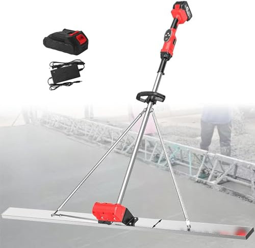 Outil Vibrant pour Béton Vibrateur pour Chape de Vibrateur à béton, règle vibrante de nivellement de en béton, règle vibrante électrique Rechargeable, Moteur Chape en Ciment, Deux Batterie