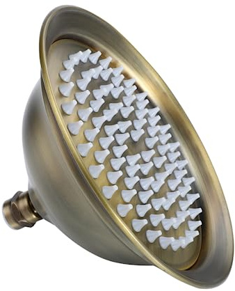 Tofficu Soffione Doccia Fisso Marrone in Acciaio Inossidabile da 20cm per Bagno e Hotel Prestazioni Superiori a Basso Flusso e Pressione D'acqua