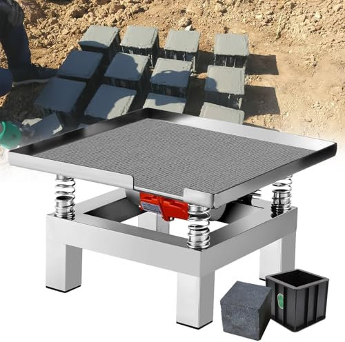 Tavolo Vibrante in Calcestruzzo,Mini Tavolo Vibrante in Acciaio Inossidabile,Banco di Prova per Vibrazioni Elettriche 35x35cm,Vibrazione del Tavolo Vibrante 3000-3600Giri/Min,per Stampaggio,220V