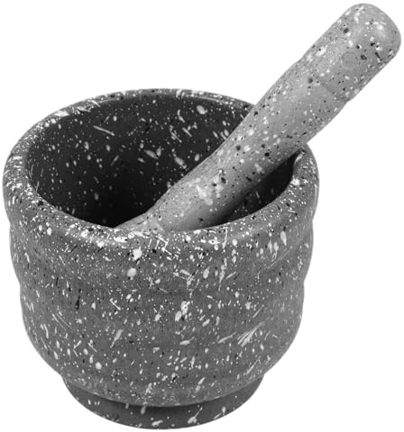 POPETPOP Mortier Cuisine Capacité pour Ail Gingembre et Épices Broyeur Ail Multifonctionnel Manuel Robuste et Facile à Nettoyer Outil de Cuisine Polyvalent pour Maison et