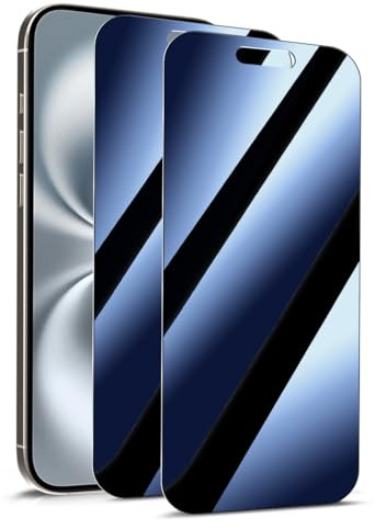 KARYLAX - 2 Pièces Protection d'écran de confidentialité (Bleu), Film Protecteur Anti-Espion Effet Miroir Privaty Anti lumière bleue Compatible pour Smartphone iPhone 14 Pro Max (Pack x2)