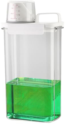 Dosificador Detergente Lavadoras | 2300 ml Recipientes para Detergente en Polvo con Vaso Medidor | Dispensador de Detergentes para Almacenamiento de Arroz Integral