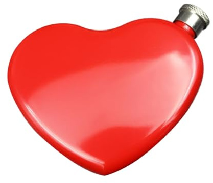 BESPORTBLE Flasque à Vin Portable en Acier Inoxydable 4 Oz de Cœur Mini Bouteille Métallique pour Usage Extérieur Présent Pratique et Écologique