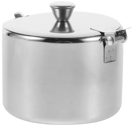 SOIMISS Zuccheriera in Acciaio Inox 85 CM con Cucchiaio e Coperchio Magnetico Contenitore Ermetico per Zucchero e Spezie Compatto e Portatile per Uso Cucina e Viaggio
