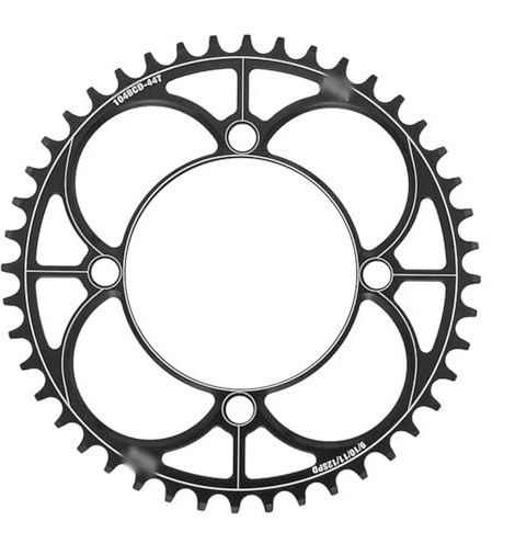 GZXXB Fahrradkettenblatt 26T 104BCD Mountainbike Kurbel Kettenblatt Runde 30T- 52T Schmal Breite Kette Rad MTB Licht 104 BCD Fahrrad zubehör(Black 44T Round)