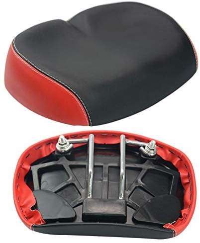 RASTKY Sella per Bici con Imbottitura Morbida e Ampia, con Sede Grande e Antiscivolo, per Uomo e Donna, 10x6,7x3,9 (rosso)