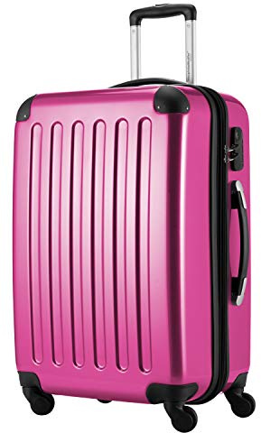 Hauptstadtkoffer ALEX Expanderbar Hårdskal Koffert 65 cm (74 L) med Kodlås – Robust Resväska med 4 Dubbelhjul, magenta