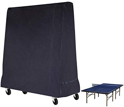 Gurkkst Premium-Tischtennis-Abdeckung, volle Größe, Ping-Pong-Tisch, wasserdichte Abdeckung, für drinnen und draußen, schwarz (185 x 70 x 165 cm)