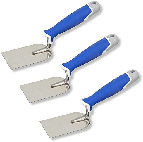 DEWEPRO Gipserspachtel Set 3 Stück – 60mm Edelstahl Stuckateurspachtel Mit Ergonomischem 3-Komponenten-Griff – Rostfreie Putzkelle Für Gips, Spachtel & Putzarbeiten – Profi Werkzeug Für Handwerker