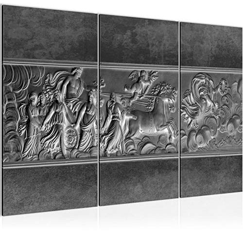 Runa Art Antico Bassorilievo Roma Quadri Soggiorno Grande Argento 120 x 80 cm 3 Pezzi Decorazione Murale 025631b