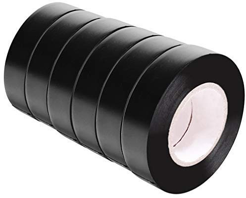 ALBOYI Black Electrical Tape, 15mm x 15m Adhesive Insulation Tape 6 rolls, PVC Insulation Gaffer tape Electrical for Insulating, Repairing, Protecting Wires(0.6 inch x 49.21 Feet)