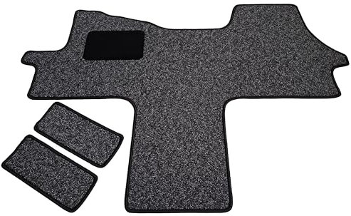 Fußmatte Fahrerhausteppich Schmutzfang Velours kompatibel mit Ducato 250, Boxer II, Jumper II ab Bj 2006 in 3 Farben SFC (grau, Fahrerhausteppich mit 2 Einstiegsmatten)