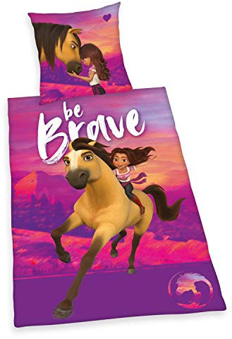 Herding Spirit Bettwäsche-Set, Wendemotiv, Kopfkissenbezug 80 x 80 cm, Bettbezug 135 x 200 cm, Mit leichtläufigem Reißverschluss, Baumwolle/Renforcé