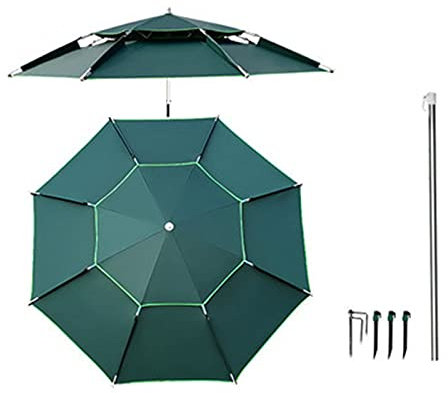 Parasol, Parasol de Pêche en Plein Air, Parapluie Inclinable Anti-Uv, Parasol Pliable Portable, pour Jardin Patio Courtyard Plage de Camping (Size:2m)