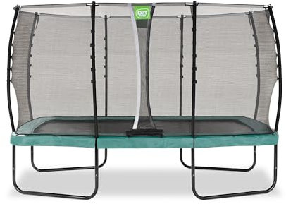 EXIT Toys Allure Premium Rechteckiges Trampolin - 214x366cm - Extra Lange Federn für erfahrene Springer - Mit Fußschutzsystem - Premium-Sicherheitsnetz - Wasserdicht - Starkes Trampolin - Grün