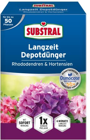 Substral Langzeit Depotdünger für Rhododendren & Hortensien, 750g - Himbeeren, Heidelbeeren, u.a, düngt 6 Monate