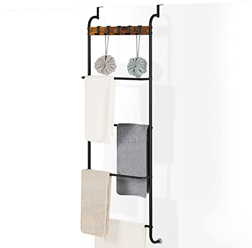 Tür-Handtuchhalter, Türhalter, Organizer, Badezimmer, Türregal für Handtücher (schwarz)