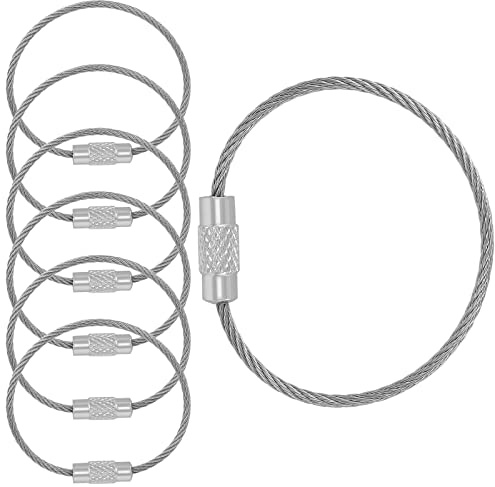 BokWin 100 st silvertråd i rostfritt stål, 1,5 mm-4,3 tums metalltrådring för bagagelapp öglor kabelögla ring