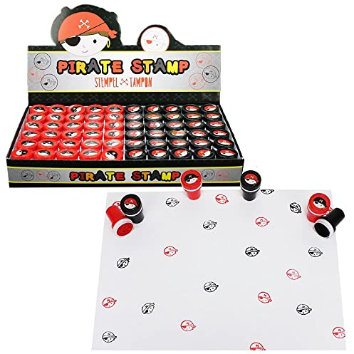 BEMIRO 60er Set Stempel Pirat - einzeln im Display, 60 Stück im Display, Stempelset, Stempel, Stempel Kinder Set, Kinder Stempel, Bastelbedarf, Kinder Bastelbedarf, Mitgebsel