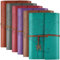 Confezione da 6 quaderni in pelle PU, diari di viaggio ricaricabili, vintage, per scrivere, diari per donne, uomini, ragazze, carta a righe 100 g/m², 160 pagine e 2 tasche (formato A6, 12,7 x 17,8 cm)